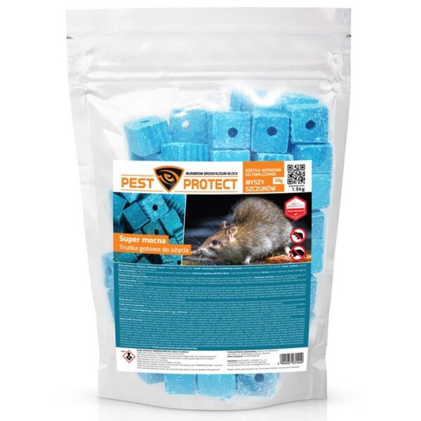 Mocna trutka, kostka na szczury, myszy PEST PROTECT 1,5kg DDD Mocna trutka, kostka na szczury, myszy PEST PROTECT 1,5kg DDD
